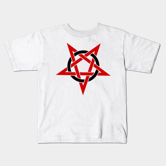 Tribal Pentagram Kids T-Shirt by richardsimpsonart